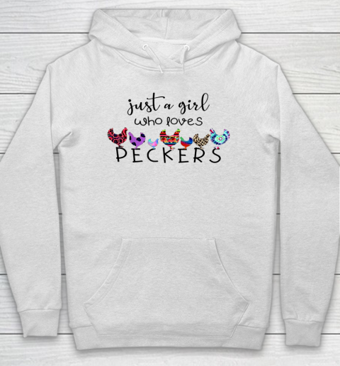 Just A Girl Who Loves Peckers Chicken Leopard Plaid Tie Dye Hoodie
