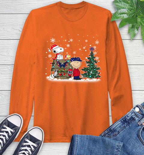 NHL Washington Capitals Snoopy Charlie Brown Woodstock Christmas Stanley Cup Hockey Long Sleeve T-Shirt 4