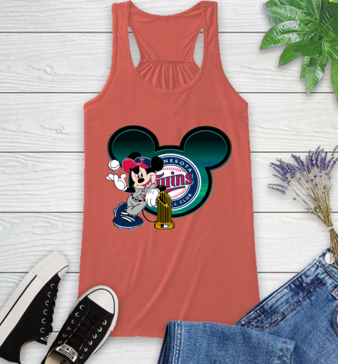 MLB Minnesota Twins The Commissioner's Trophy Mickey Mouse Disney Racerback Tank 4