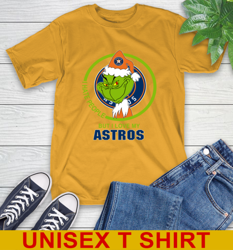 Houston Astros MLB Christmas Grinch I Hate People But I Love My Favorite Baseball Team T-Shirt 3