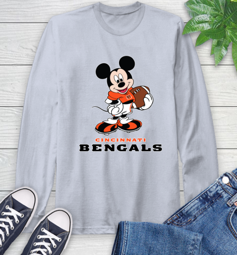 NFL Football Cincinnati Bengals Cheerful Mickey Mouse Shirt Long Sleeve T-Shirt 6