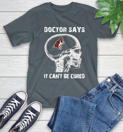 NHL Arizona Coyotes Hockey Skull It Can't Be Cured Shirt T-Shirt 7