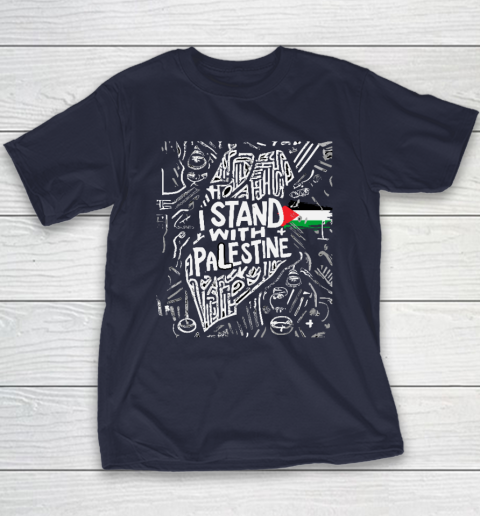 I Stand With Palestine Quote Free Palestine Youth T-Shirt 2