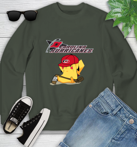NHL Pikachu Hockey Sports Carolina Hurricanes Youth Sweatshirt 10