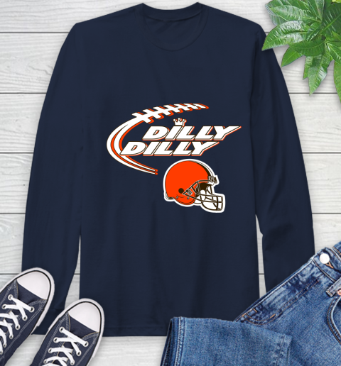 NFL Cleveland Browns Dilly Dilly Football Sports Long Sleeve T-Shirt 4