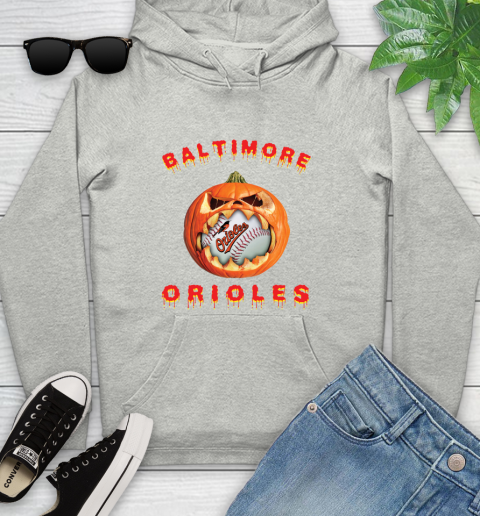 MLB Baltimore Orioles Halloween Pumpkin Baseball Sports Youth Hoodie