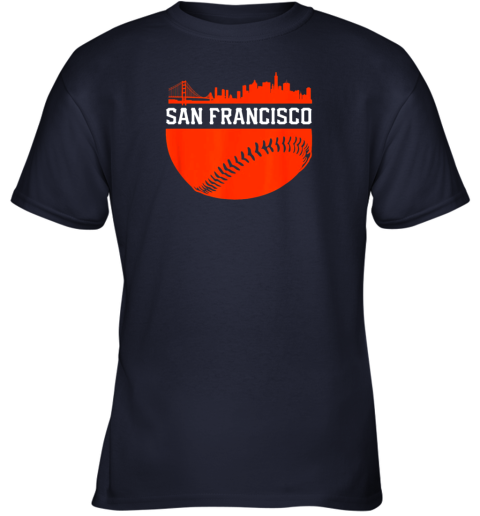 4rnd san francisco baseball vintage sf the city skyline gift youth t shirt 26 front navy