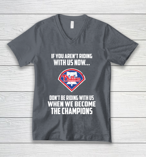MLB Philadelphia Phillies Baseball We Become The Champions V-Neck T-Shirt 4