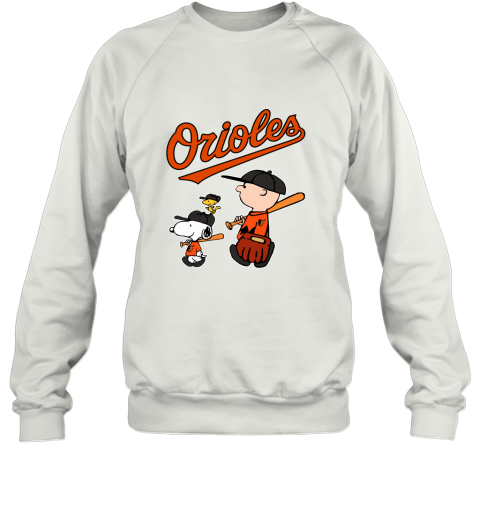 Baltimore Orioles Let's Play Baseball Together Snoopy MLB Sweatshirt