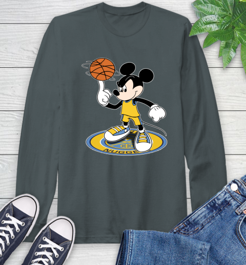 NBA Basketball Denver Nuggets Cheerful Mickey Disney Shirt Long Sleeve T-Shirt 7