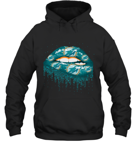 Biting Glossy Lips Sexy Miami Dolphins NFL Football Hoodie