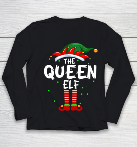 Womens The Queen Elf Family Matching Group Funny Christmas Pajama Youth Long Sleeve