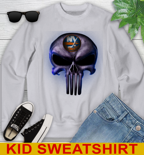 New York Islanders NHL Hockey Punisher Skull Sports Youth Sweatshirt 3
