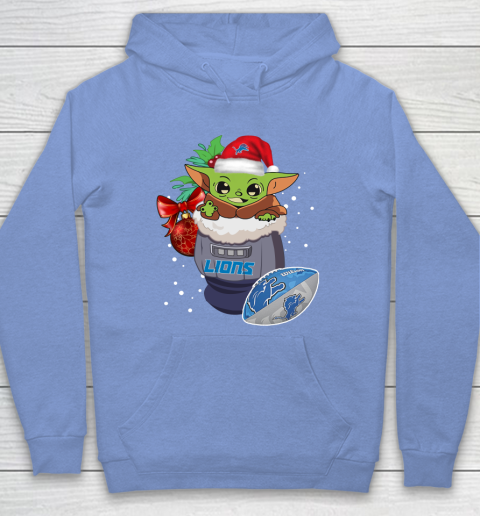 Detroit Lions Christmas Baby Yoda Star Wars Funny Happy NFL Hoodie 11