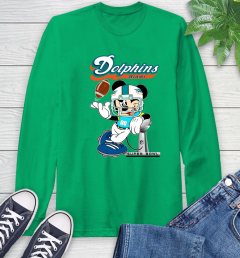 NFL Miami Dolphins Mickey Mouse Disney Super Bowl Football T Shirt Long Sleeve T-Shirt 7