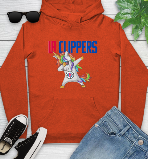 LA Clippers NBA Basketball Funny Unicorn Dabbing Sports Youth Hoodie 5