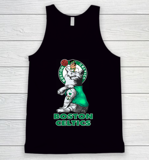 NBA Basketball My Cat Loves Boston Celtics Tank Top
