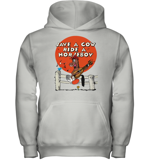 Save A Cow Ride A Horse Boy Youth Hoodie