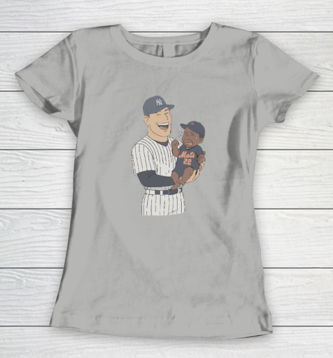 Yankees Holding Crying Mets Baby Women's T-Shirt 7