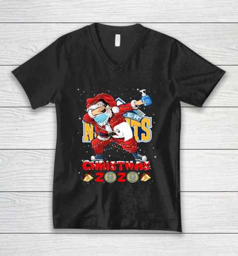 Denver Nuggets Funny Santa Claus Dabbing Christmas 2020 NBA V-Neck T-Shirt