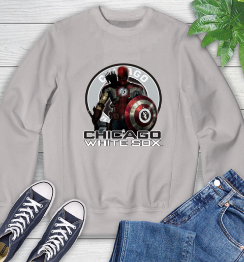 MLB Captain America Thor Spider Man Hawkeye Avengers Endgame Baseball Chicago White Sox Sweatshirt 12