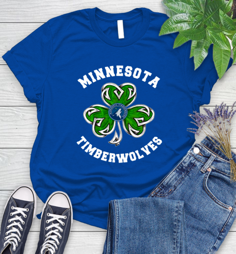 NBA Minnesota Timberwolves Three Leaf Clover St Patrick's Day Basketball Sports Women's T-Shirt 12