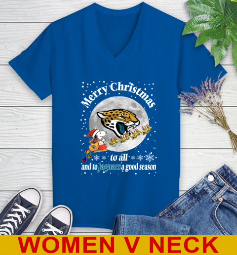 Jacksonville Jaguars Merry Christmas To All And To Jaguars A Good Season NFL Football Sports Women's V-Neck T-Shirt 9