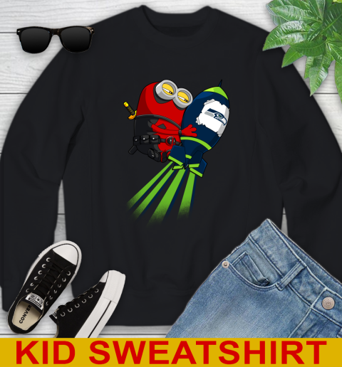 NFL Football Seattle Seahawks Deadpool Minion Marvel Shirt Youth Sweatshirt