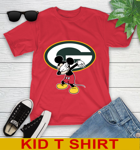 Green Bay Packers NFL Football Dabbing Mickey Disney Sports Youth T-Shirt 10