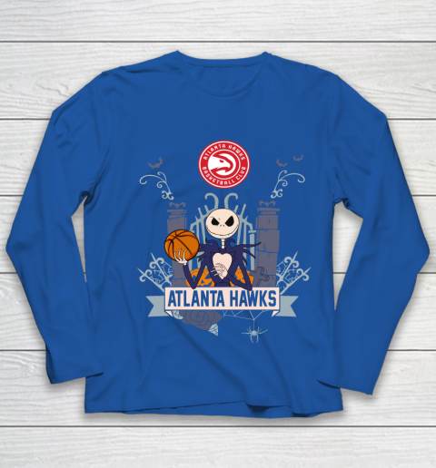 NBA Atlanta Hawks Basketball Jack Skellington Halloween Youth Long Sleeve 7