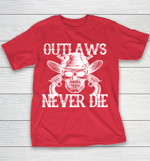 Outlaws Never Die shirt skull biker Youth T-Shirt 7