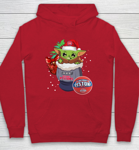 Detroit Pistons Christmas Baby Yoda Star Wars Funny Happy NBA Hoodie 10