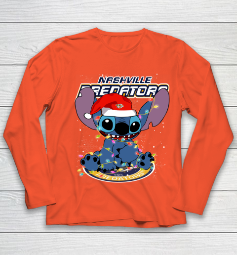Nashville Predators NHL Hockey noel stitch Christmas Youth Long Sleeve 2