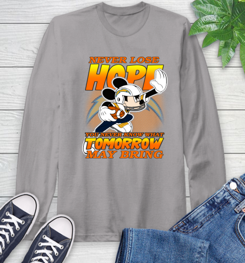 Los Angeles Chargers NFL Football Mickey Disney Never Lose Hope Long Sleeve T-Shirt 6