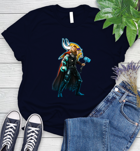 NFL Thor Avengers Endgame Football Minnesota Vikings Women's T-Shirt 3