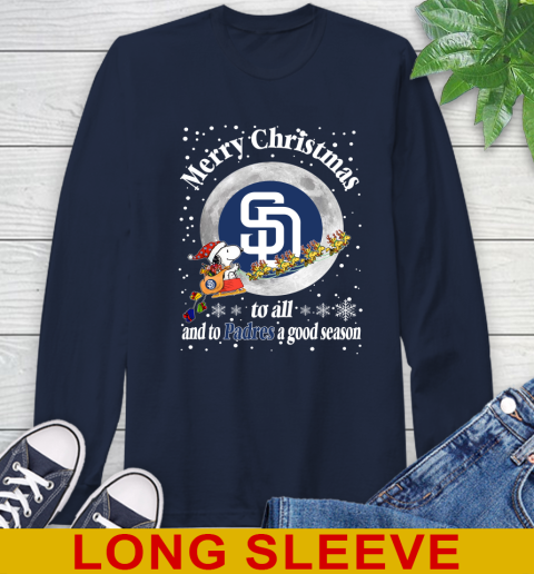 San Diego Padres Merry Christmas To All And To Padres A Good Season MLB Baseball Sports Long Sleeve T-Shirt 3