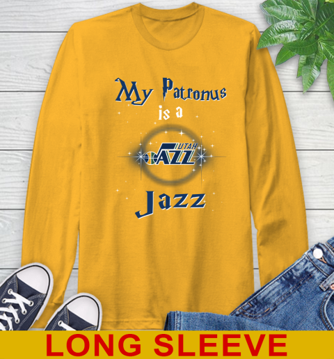 NBA Basketball Harry Potter My Patronus Is A Utah Jazz Long Sleeve T-Shirt 2
