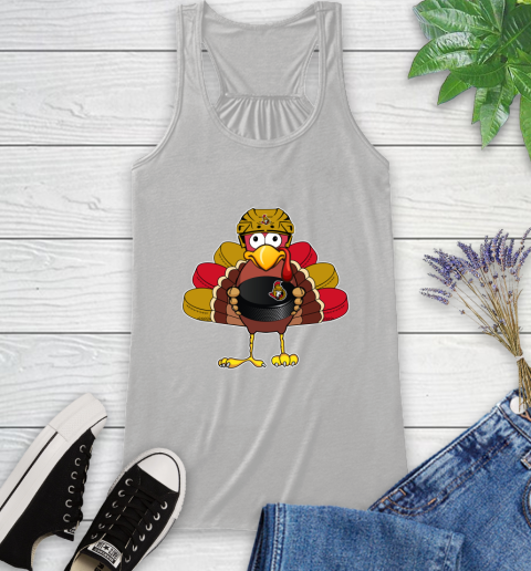 Ottawa Senators Turkey Thanksgiving Day Racerback Tank