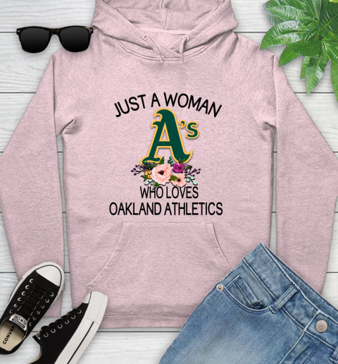 MLB Just A Woman Who Loves Oakland Athletics Baseball Sports Youth Hoodie 6