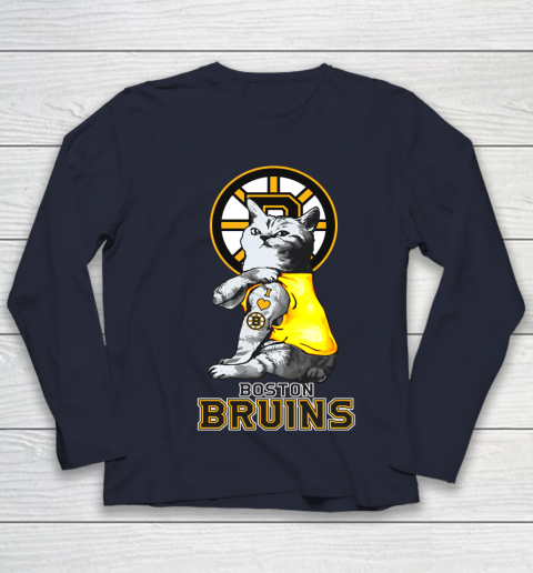 NHL My Cat Loves Boston Bruins Hockey Youth Long Sleeve 2