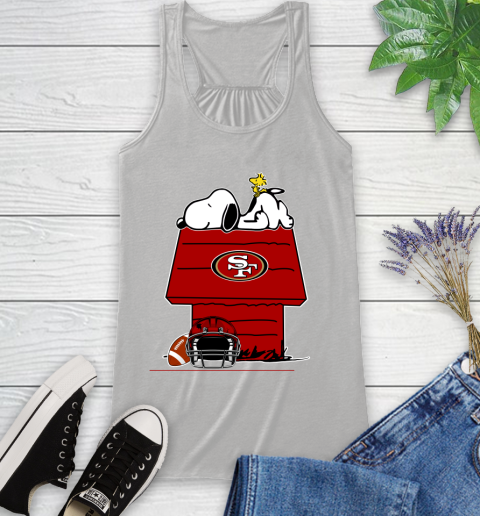 San Francisco 49ers NFL Football Snoopy Woodstock The Peanuts Movie Racerback Tank