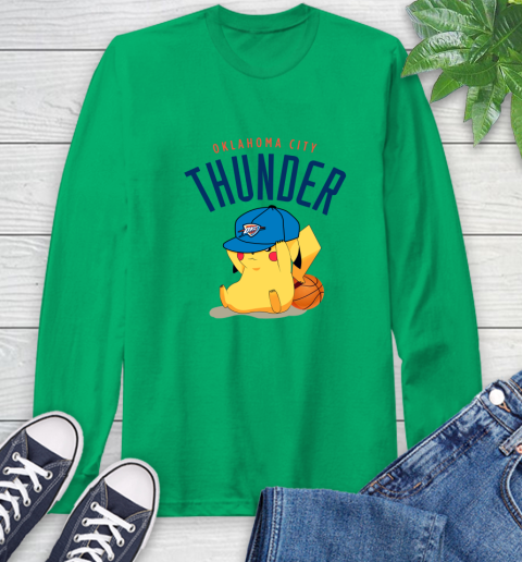 NBA Pikachu Basketball Sports Oklahoma City Thunder Long Sleeve T-Shirt 7