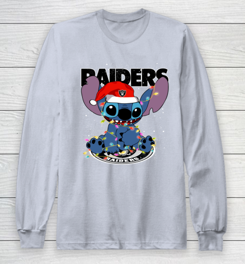 Oakland Raiders NFL Football noel stitch Christmas Long Sleeve T-Shirt 4