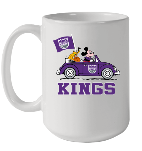 NBA Basketball Sacramento Kings Pluto Mickey Driving Disney Shirt Ceramic Mug 15oz