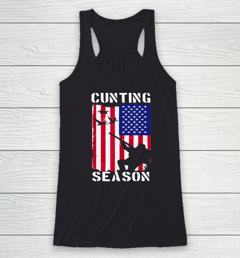 Cunting Season American Flag Dad Love Hunting Father's Day Racerback Tank