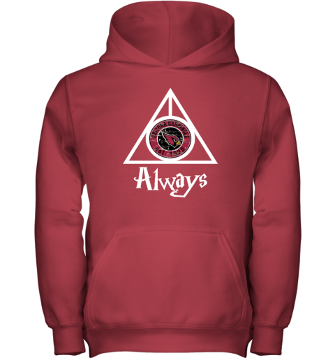 rn0l always love the arizona cardinals x harry potter mashup youth hoodie 43 front red