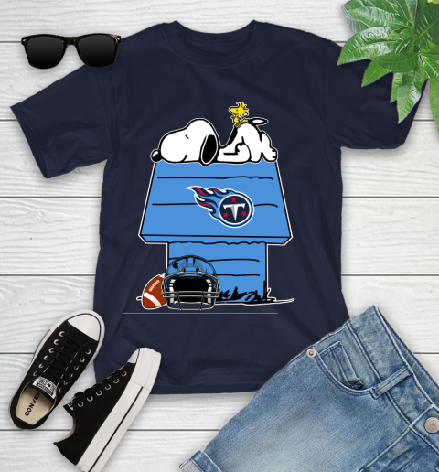 Tennessee Titans NFL Football Snoopy Woodstock The Peanuts Movie Youth T-Shirt 3