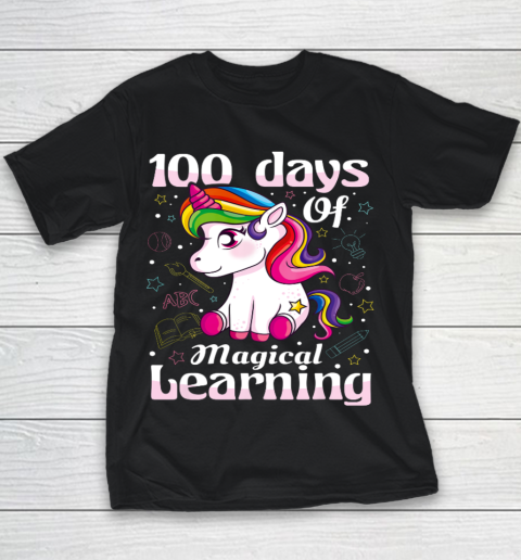 100th Day of School Unicorn T Shirt Girls 100 Days of School Youth T-Shirt