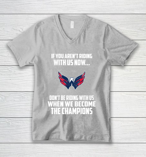 NHL Washington Capitals Hockey We Become The Champions V-Neck T-Shirt 3