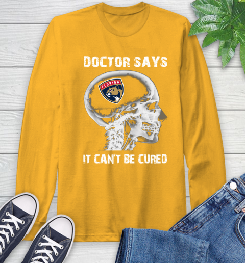NHL Florida Panthers Hockey Skull It Can't Be Cured Shirt Long Sleeve T-Shirt 2
